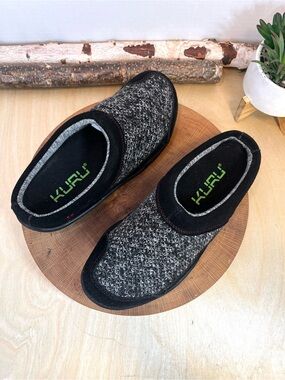 KURU Draft Women's Slippers - Grey/Jet Black - Size 8.5
